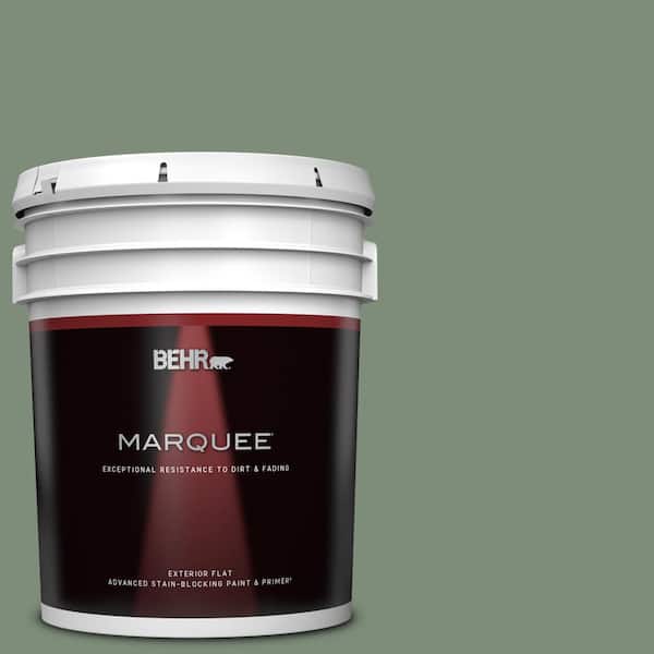 BEHR MARQUEE 5 gal. #450F-5 Amazon Moss Flat Exterior Paint & Primer