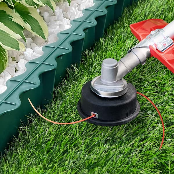 Vigoro 4 ft. Green Flexible Plastic No-Dig Landscape Edging 97301