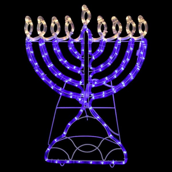 Northlight 23 in. Warm White LED Rope 156-Light Menorah Commercial Hanukkah Decoration