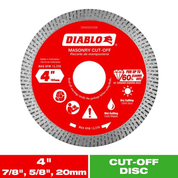 DIABLO 4 in. Diamond Continuous Rim Cut-Off Discs for Masonry