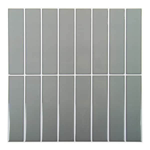 Unbranded 6-Pieces 10 in. x 10 in. Grey Truu Design Self-Adhesive Peel and Stick Accent Wall Tiles