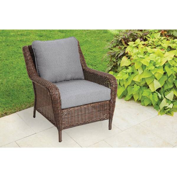 Hampton Bay 24 x 24 CushionGuard Two Piece Deep Seating Outdoor  Lounge Chair Cushion in Stone Grey XK0B288B-9D4