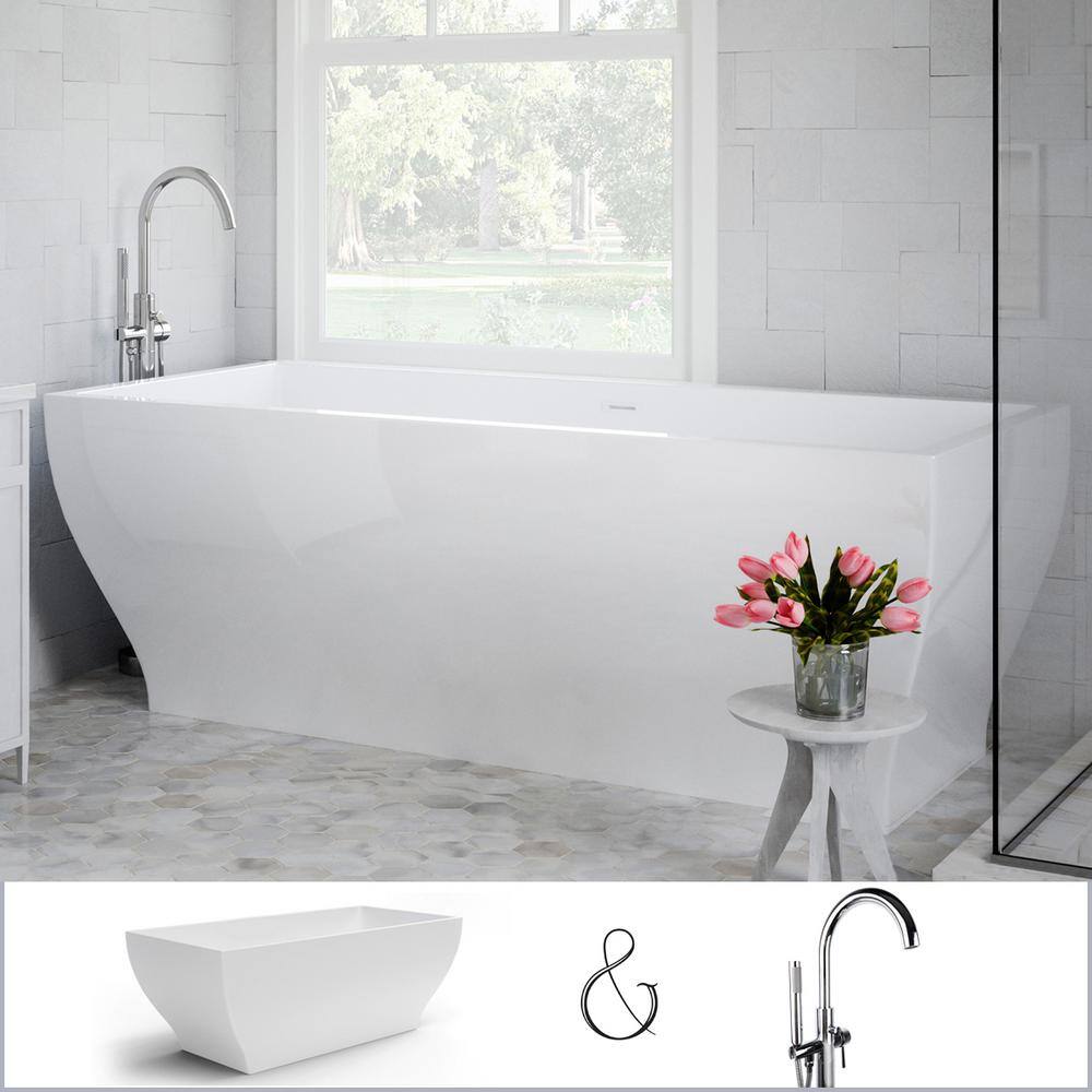 PELHAM & WHITE Manchester 63 in. Acrylic Angled Rectangle Freestanding