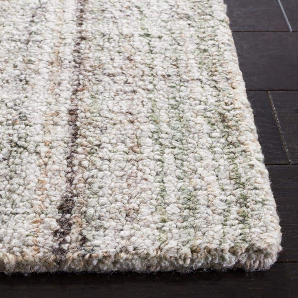 Hand-Tufted Sage & Green Abstract Wool Blend Rug - 9' x 12'