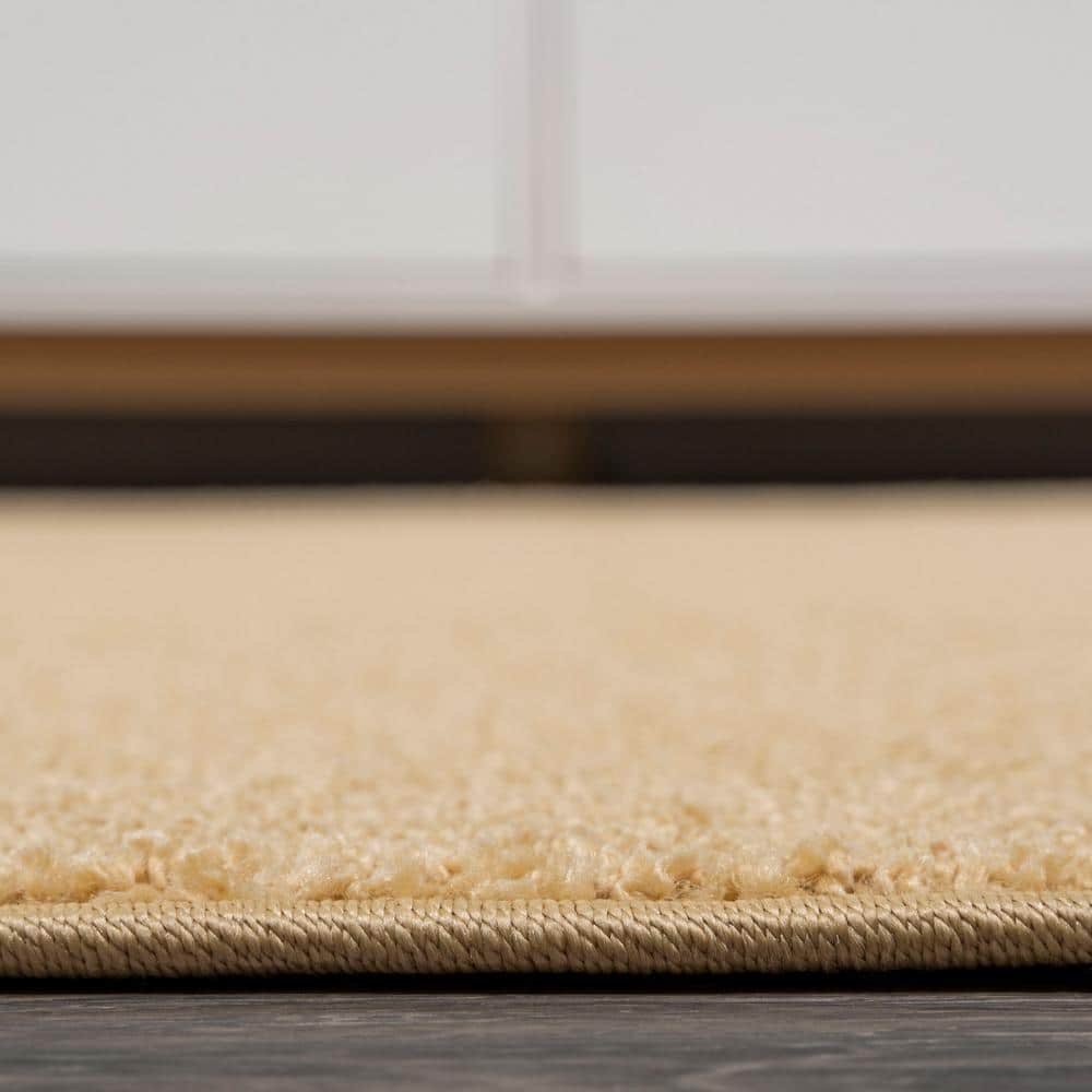 Mustard Oval Easy Care Synthetic Area Rug 3 ft. x 5 ft.