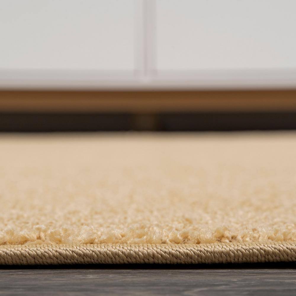 Mustard Synthetic Low-Pile Reversible Indoor Area Rug