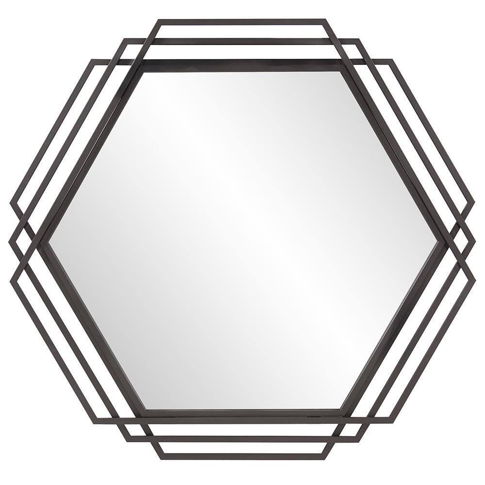 Large Irregular Graphite Gray Contemporary Mirror (42 in. H x 40 in. W