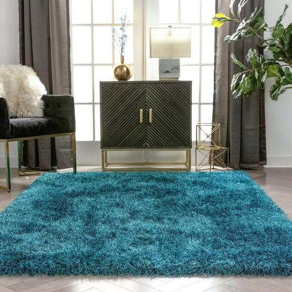 Well Woven I Chie Glam Solid, Dark Teal Living Room Rug