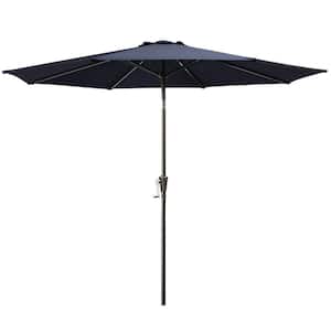 Simple Life 9 ft. Aluminum Outdoor Patio Market Umbrella Patio Umbrella with Tilt Function in Blue
