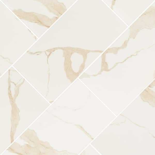 Calacata Evora Honed Marble Wall and Floor Tile - 8 x 18 in