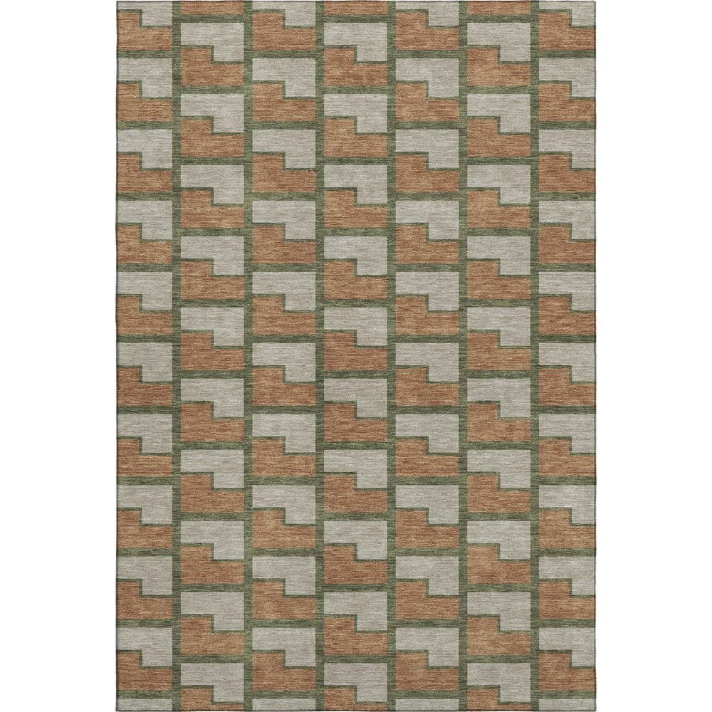 Mayfield Premium Machine Washable Abstract AMF2416 Copper 5 ft. x 7 ft. 6 in. Area Rug price history on PriceWatchPro