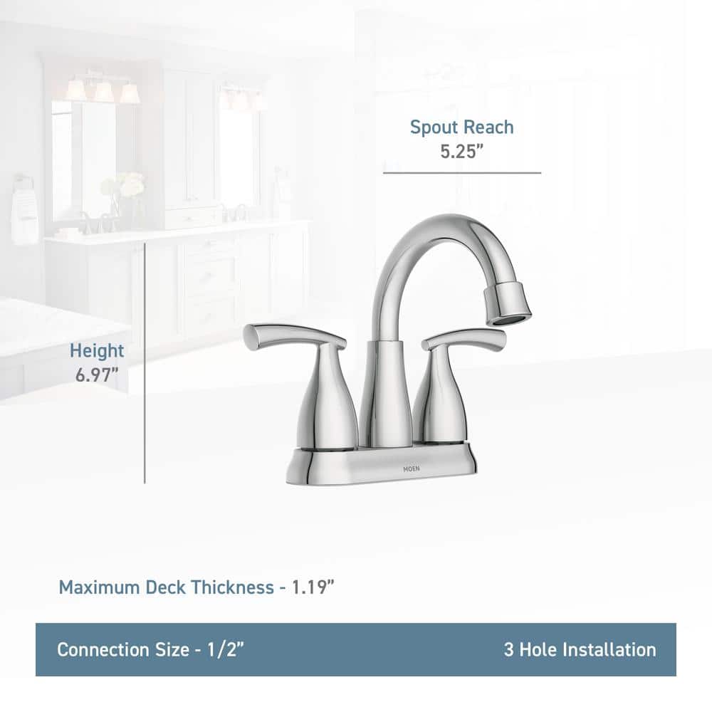 Essie Chrome 4-Inch Centerset 2-Handle Bathroom Faucet