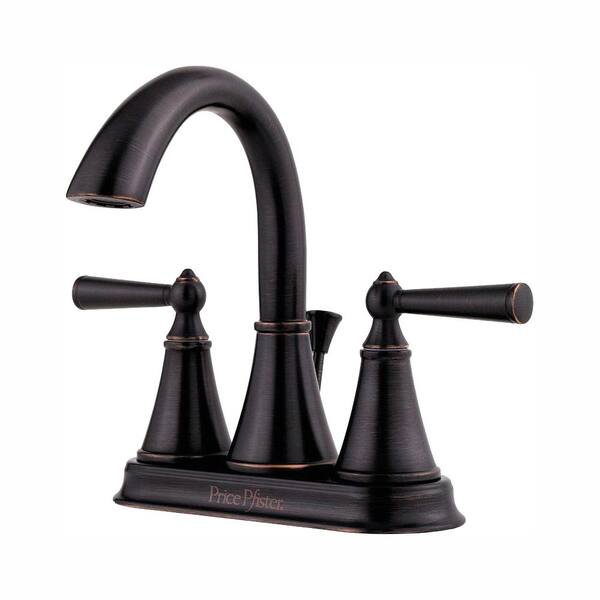 Pfister Saxton 4 in. Centerset 2-Handle High-Arc Bathroom Faucet in Tuscan Bronze