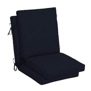 21 in. x 24 in. Midnight Outdoor High Back Dining Chair Cushion (2-Pack)