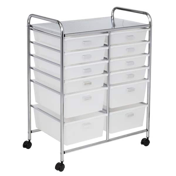 Honey Can Do 12 Drawer Clear Rolling Storage Cart