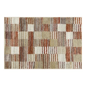 Pernette Red/Beige 3 ft. 3 in. x 4 ft. 11 in. Geometric Area Rug