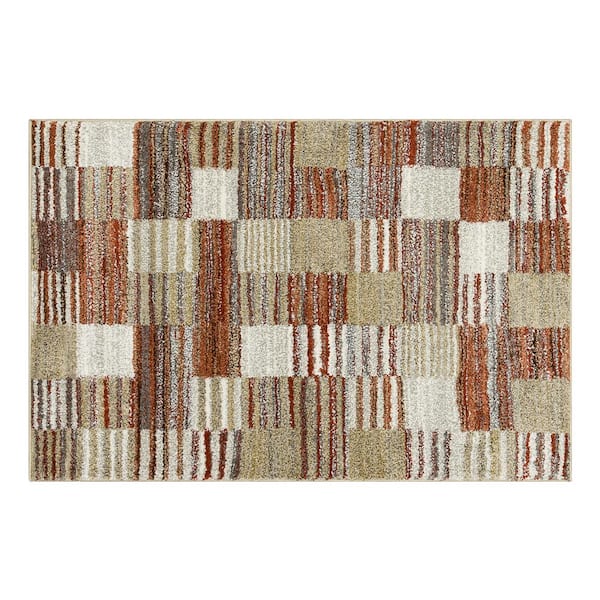 Pernette Red/Beige 3 ft. 3 in. x 4 ft. 11 in. Geometric Area Rug