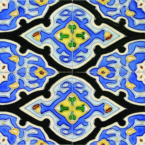Solistone Hand-Painted Vereda Deco 6 in. x 6 in. x 6.35 mm Ceramic Wall Tile (2.5 sq. ft. / case)
