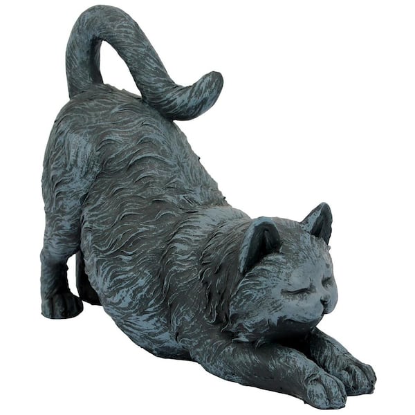 Design Toscano 9 in. H Playful Cat Stretching Statue