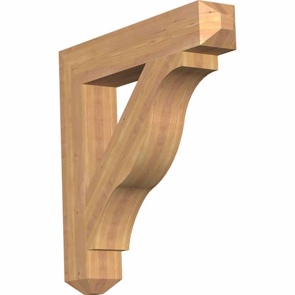 Ekena Millwork 5.5 in. x 34 in. x 34 in. Western Red Cedar Funston Craftsman Smooth Bracket