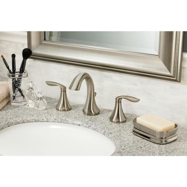 Moen Eva 8 In Widespread 2 Handle Bathroom Faucet Trim Kit In Brushed Nickel Valve Included T6420bn 9000 The Home Depot