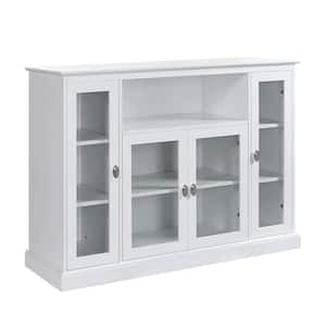 Summit Highboy 52 in. White TV Stand Fits up to 55 in. TV with Storage Cabinets and Shelves