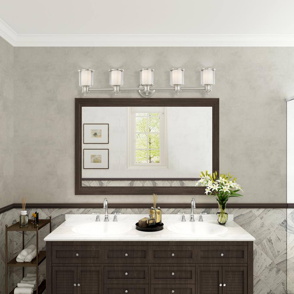 Elegant Brushed Nickel 5-Light Vanity Fixture with Dimmable Feature