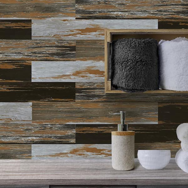 Deco Products Old Brown Wood Vinyl Plank Sample Deco Products Old Brown Wood Vinyl Plank Sample
