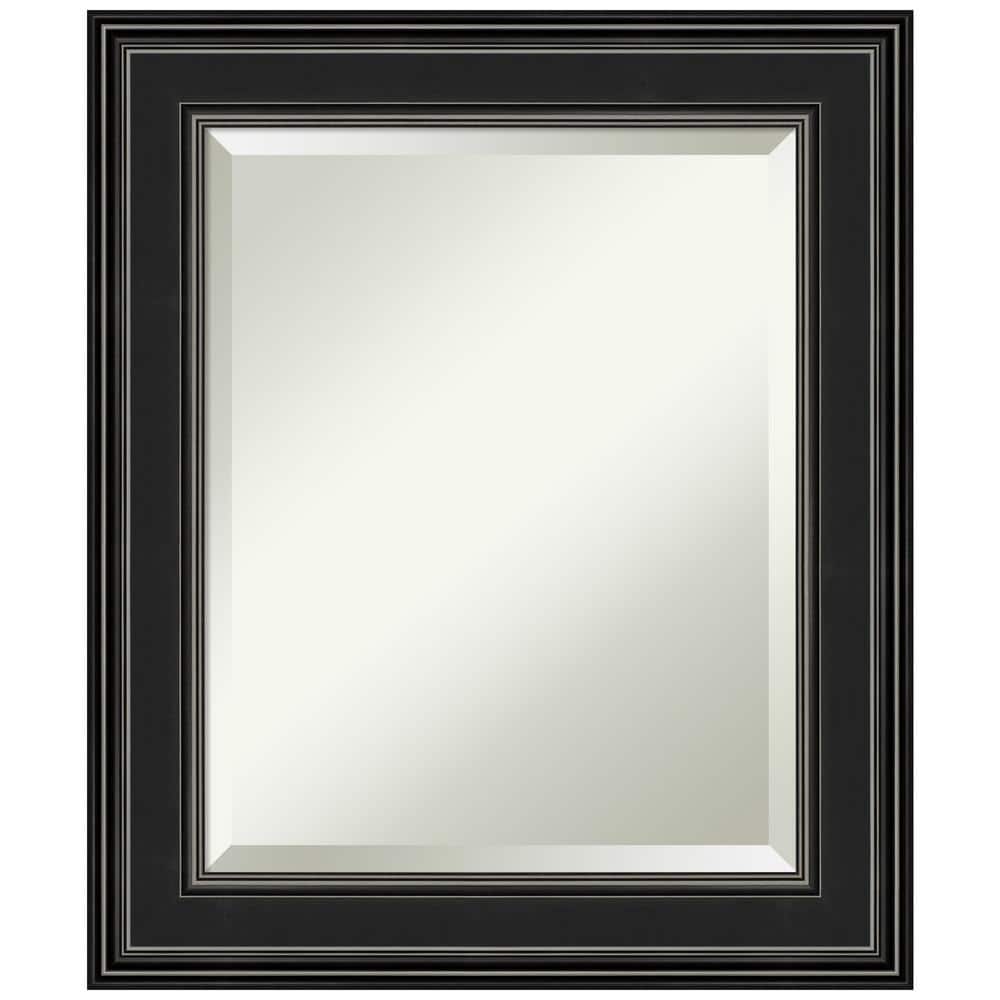 Ridge Black Rectangular Wall Mirror with Polystyrene Frame