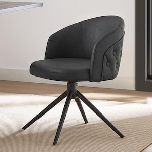 APOLLO Black Round Swivel Accent Chair