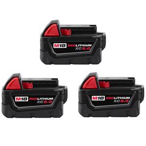 M18 18-Volt 5.0 Ah Lithium-Ion XC Extended Capacity Battery Pack (3-Batteries)