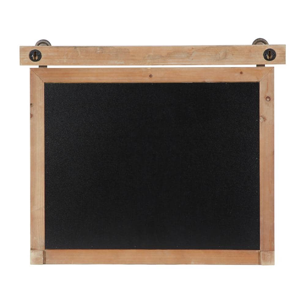 Rustic Brown Wood and Iron 21" Wall Chalkboard Decor