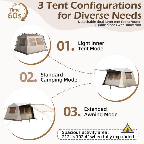 DSNAPE Ti Series 2-5 Person Instant Tent with Full Rainfly