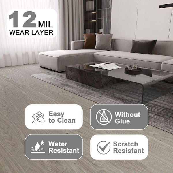 Jeedeson 12 MIL 6 in. x 36 in. Peel and Stick Vinyl Flooring, UV