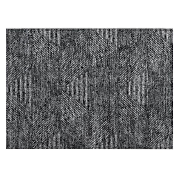 Addison Rugs Chantille Machine Washable Indoor/Outdoor Abstract ACN777 Charcoal 1 ft. 8 in. x 2 ft. 6 in. Area Rug
