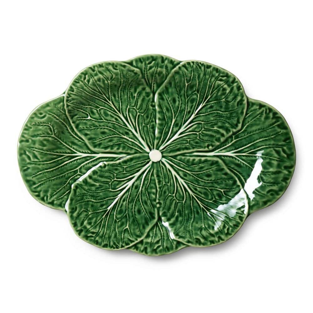 Le Jardin 17 in. x 12.25 in. Oval Green Stoneware 3-D Cabbage Platter price history on PriceWatchPro