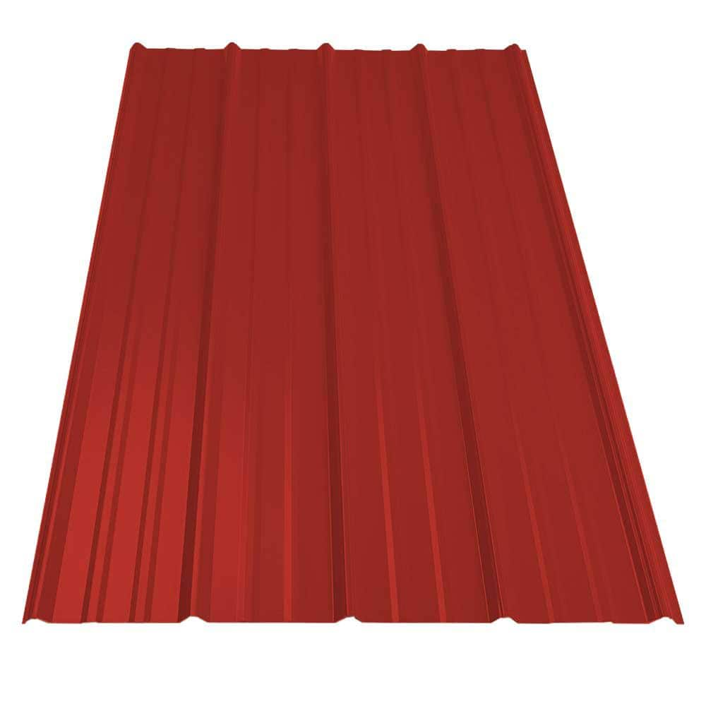 Gibraltar Building Products 12 Ft Sm Rib Galvanized Steel 29 Gauge Roof Panel In Barn Red 13546