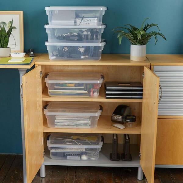 Clear 18.8 in. x 6.6 in. Plastic Decorative Box (Set of 6
