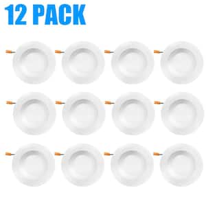 4/5 in. 5CCT Retrofit Recessed Dimmable LED Downlight Selectable 2700K-5000K 750 Lumens with E26 TP24 connector(12-Pack)