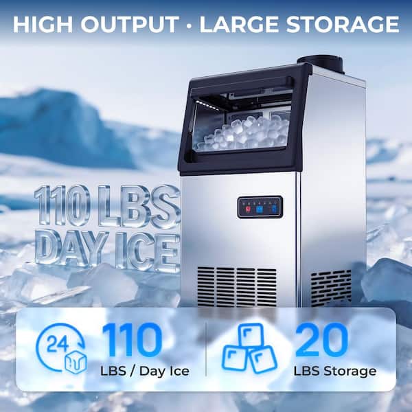 SIWGYDA 13.58in. 110 lbs. /24 H Commercial Nugget Freestanding Ice