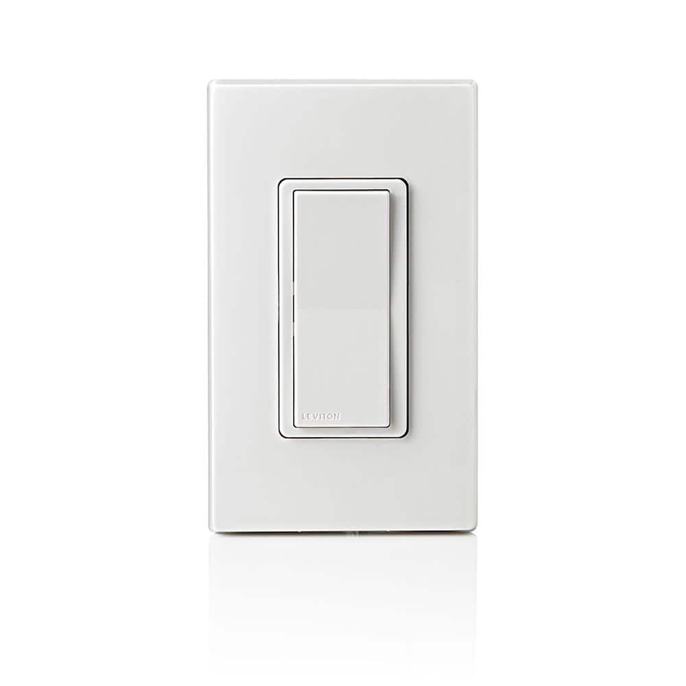 White Wireless Smart Rocker Switch with WiFi and Voice Control