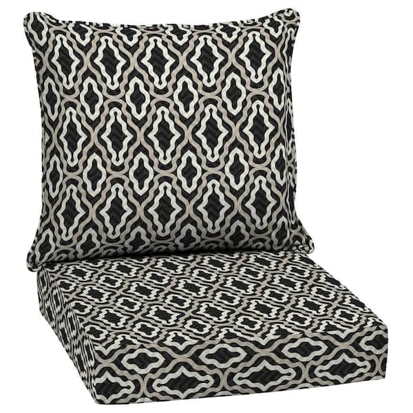 ARDEN SELECTIONS DriWeave Leala Texture 24 in. x 24 in. Deep Seating Outdoor Lounge Chair Cushion Set in Amalfi Trellis