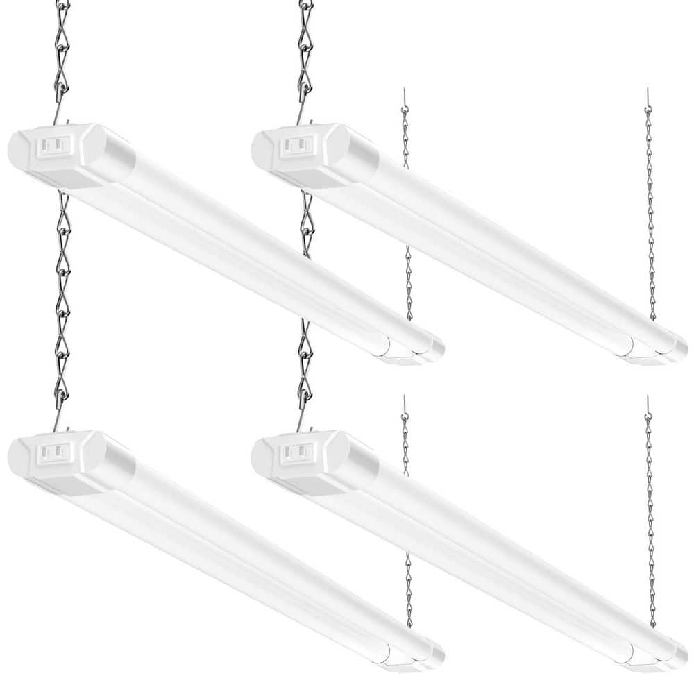 3 ft. 30-Watt Equivalent LED White Shop Light Fixture, Cool Daylight White 6500K, Ceiling or Hanging Mount, 4-Pack price history on PriceWatchPro