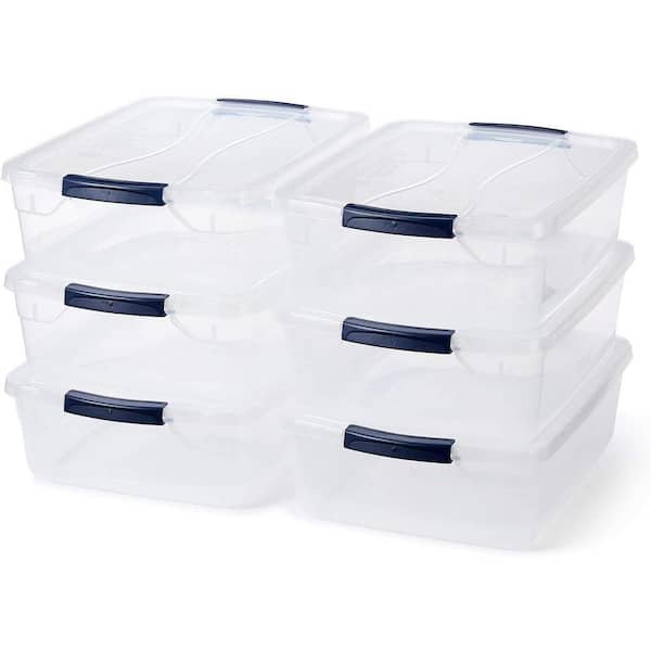 Clear 18.8 in. x 6.6 in. Plastic Decorative Box (Set of 6