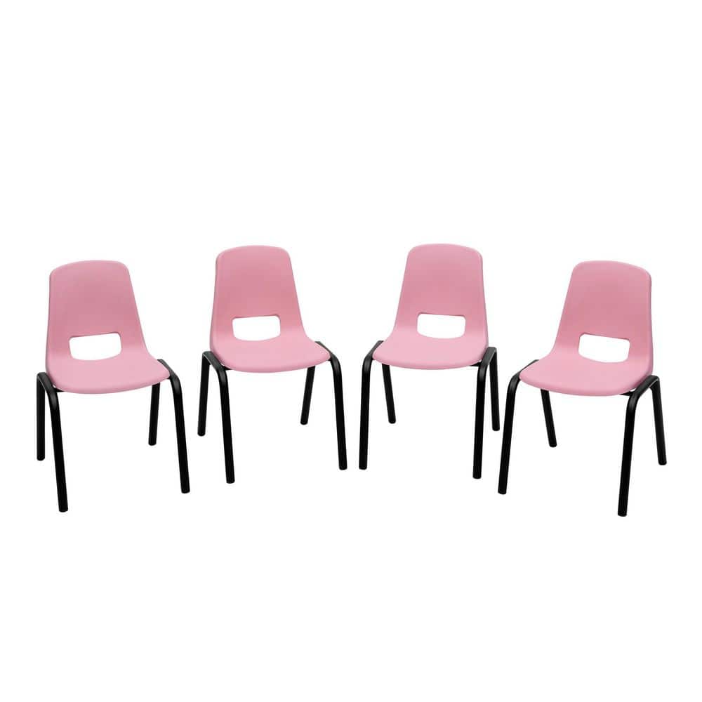 HDX Pink & BlacK Kids Stacking Chair (Set of 4) THD-12INKSC-PKBK