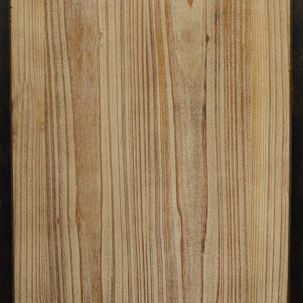 Brown Fir Wood and Metal 3-Panel Folding Privacy Screen