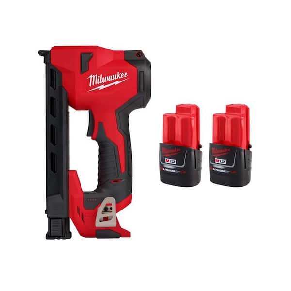M12 12-Volt Lith-Ion Cordless Cable Stapler w/ 1.5 Ah Lithium-Ion Compact Battery Pack (2-Pack)