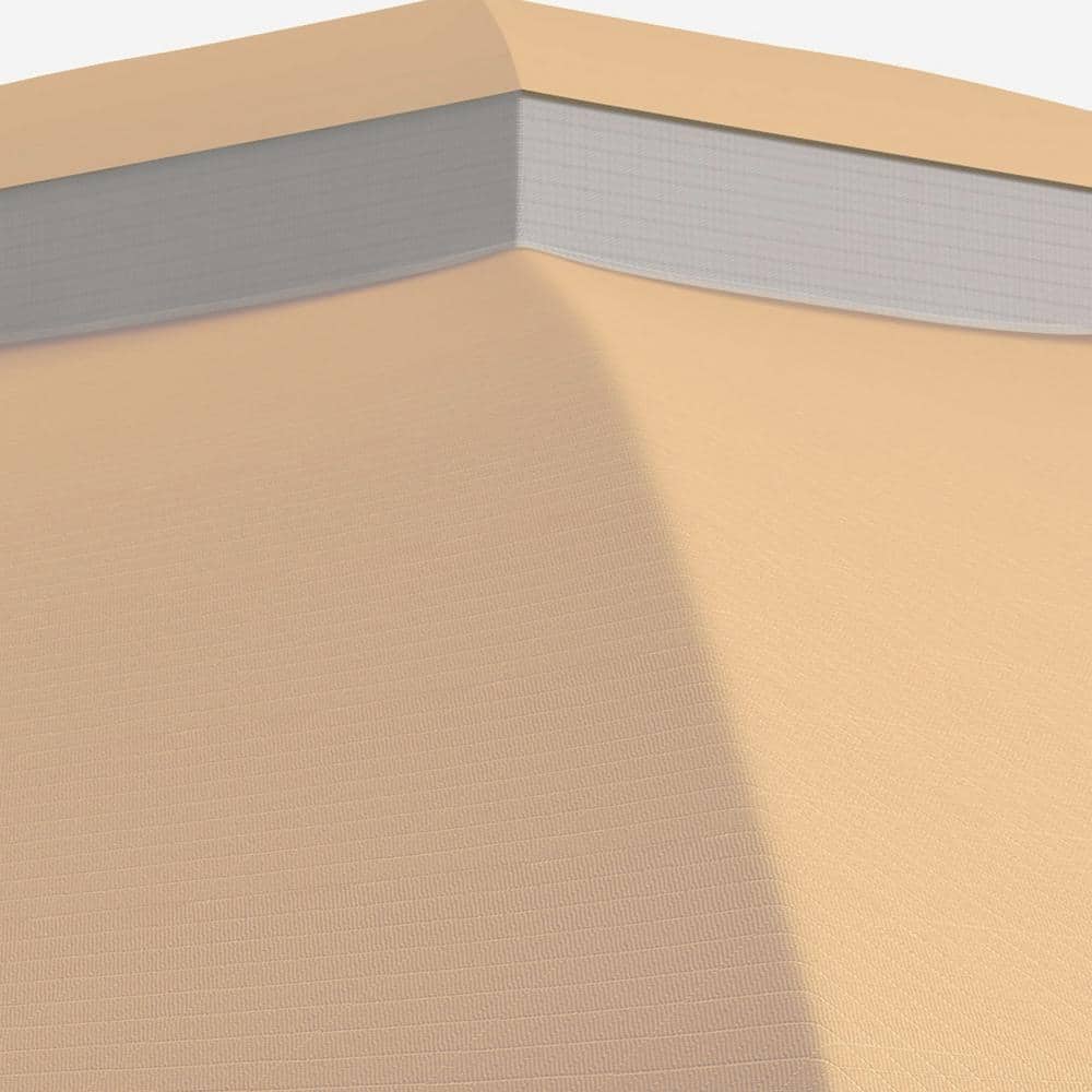 Beige 10' x 12' 2-Tier Gazebo Canopy Replacement with Drainage Holes