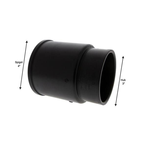 NIBCO 3 in. x 4 in. ABS Soil Pipe Hub x Spigot Adapter Fitting