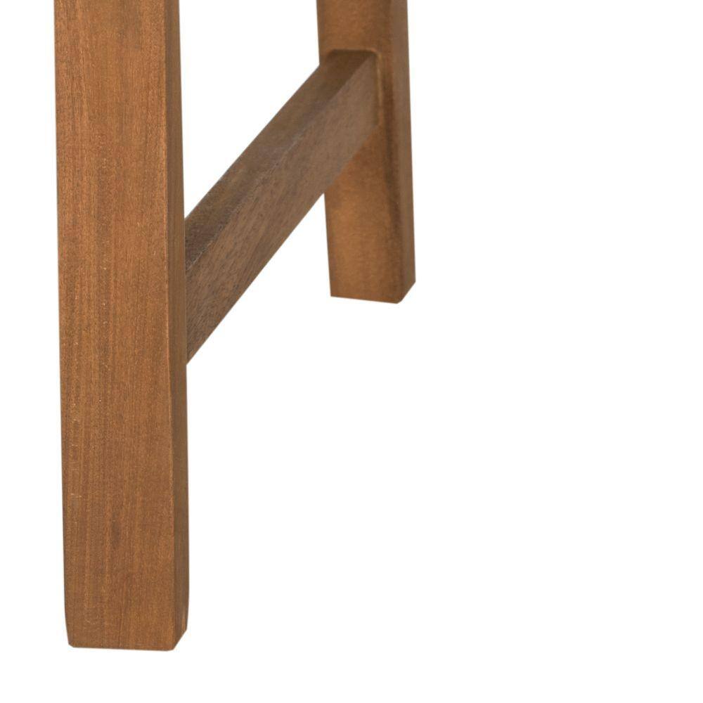 Tropical Villa-Inspired Teak Brown 3-Seat Garden Bench with Beige Cushion
